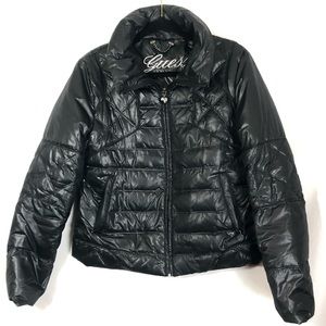 GUESS Down Puffer Jacket Quilted medium black